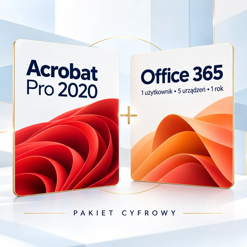 Acrobat Pro 2020 + Microsoft Office 365 | 1 użytkownik | 5 urządzeń | 1 rok